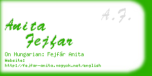 anita fejfar business card